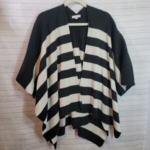 LOFT STRIPED PONCHO CARDIGAN, SZ MEDIUM/LARGE